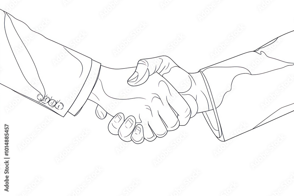 One Continuous line drawing of handshake. line art of national handshake. One Continuous line drawing of handshake. line art of national handshake.