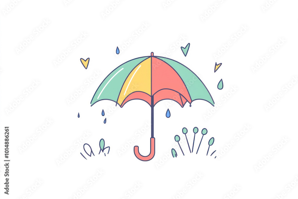 Umbrella Icon One Line Art. Umbrella Icon One Line Art.
