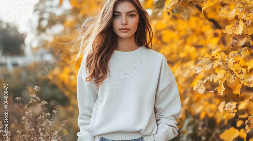 autumn sweater mock up. fall seasonal flat lay template. ai generated