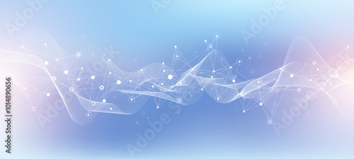 Global network connection banner design template. Header social network communication in the global business concept. Big data visualization. Internet technology