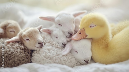 Wallpaper Mural A group of adorable baby animals Torontodigital.ca