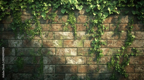 Ivy-covered brick wall