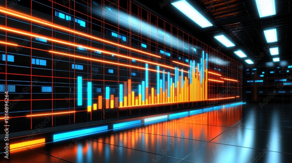 Futuristic Data Visualization in Neon Colors Futuristic Data Visualization in Neon Colors