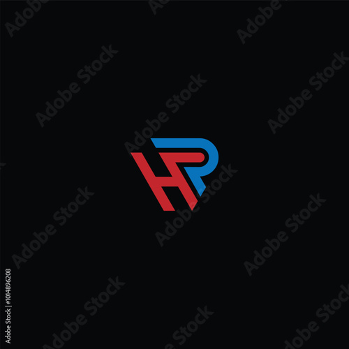 HR or RH abstract outstanding letter design. Awesome branding company different colors illustration logo.