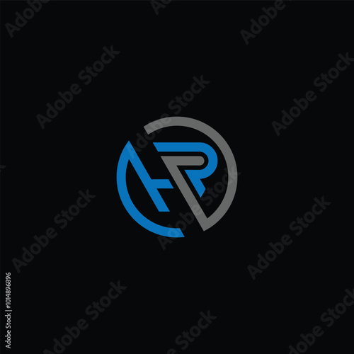 HR or RH abstract outstanding letter design. Awesome branding company different colors illustration logo.