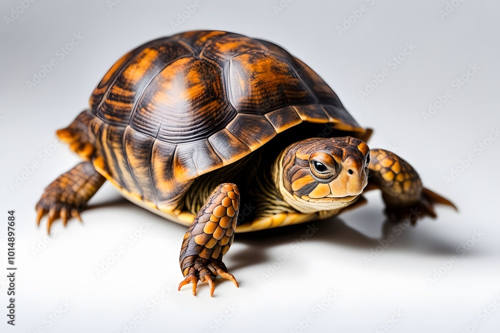 Box turtle on white background, AI Generated Box turtle on white background, AI Generated