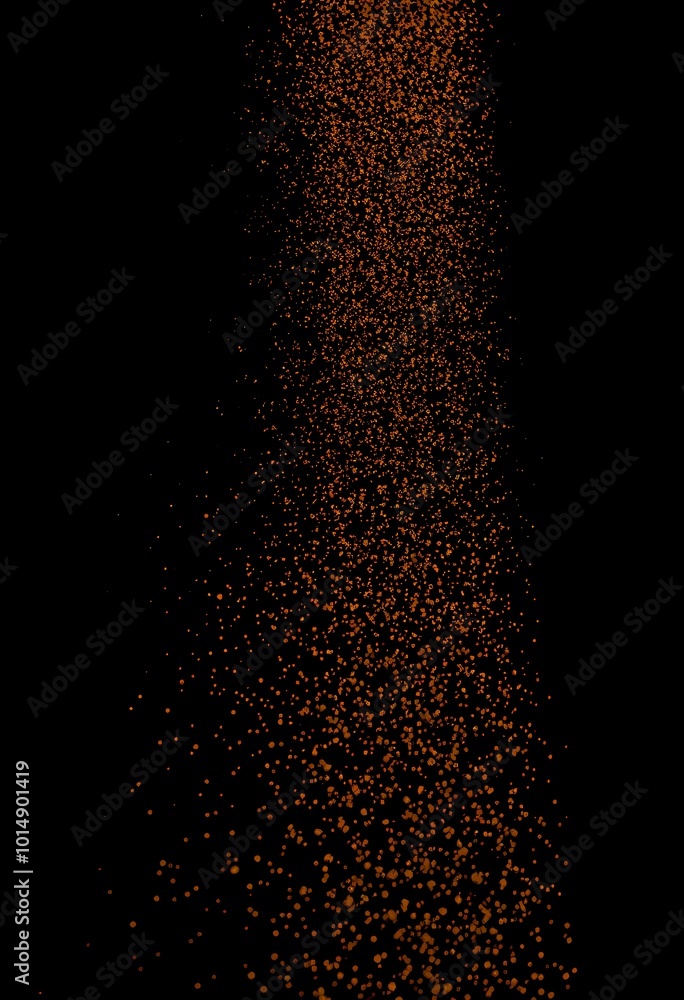 Cascade of Shimmering Golden Particles in Night Sky, Luxurious Abstract Cascade of Shimmering Golden Particles in Night Sky, Luxurious Abstract