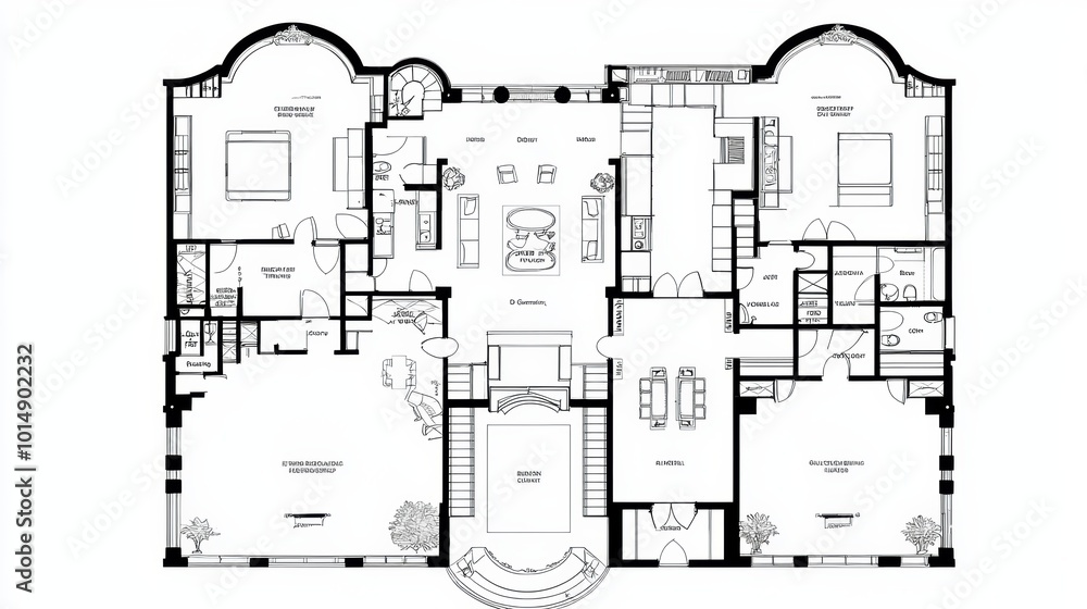 Elegant Floor Plan of a Luxurious Home Design Elegant Floor Plan of a Luxurious Home Design