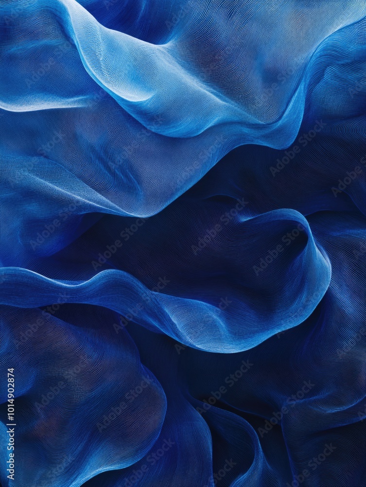 Obraz premium Blue Fabric Painting Close Up