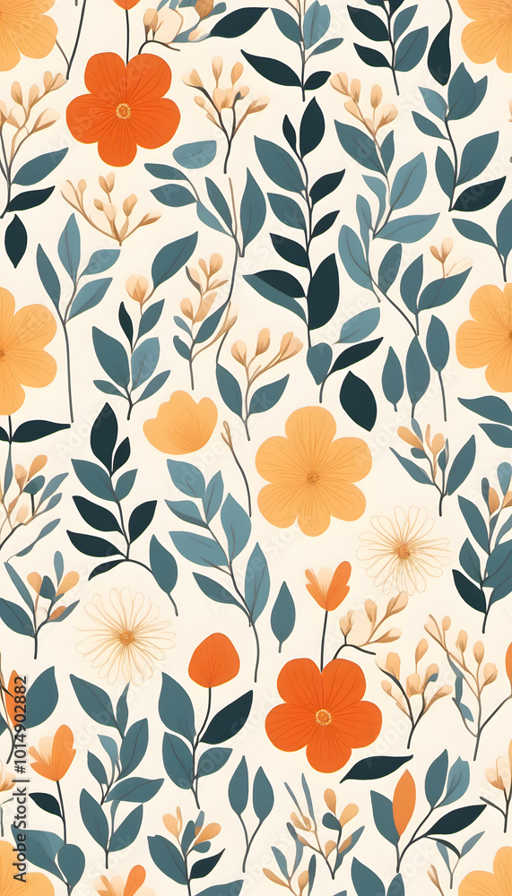 Seamless floral pattern with bright spring flowers on a white background. Seamless floral pattern with bright spring flowers on a white background.
