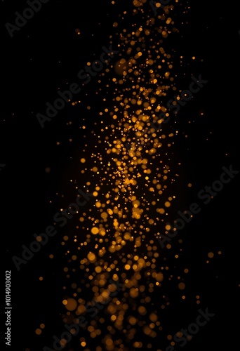 Wallpaper Mural Golden Particles Drifting in Starry Night Sky, Calm, Ethereal Glow Torontodigital.ca