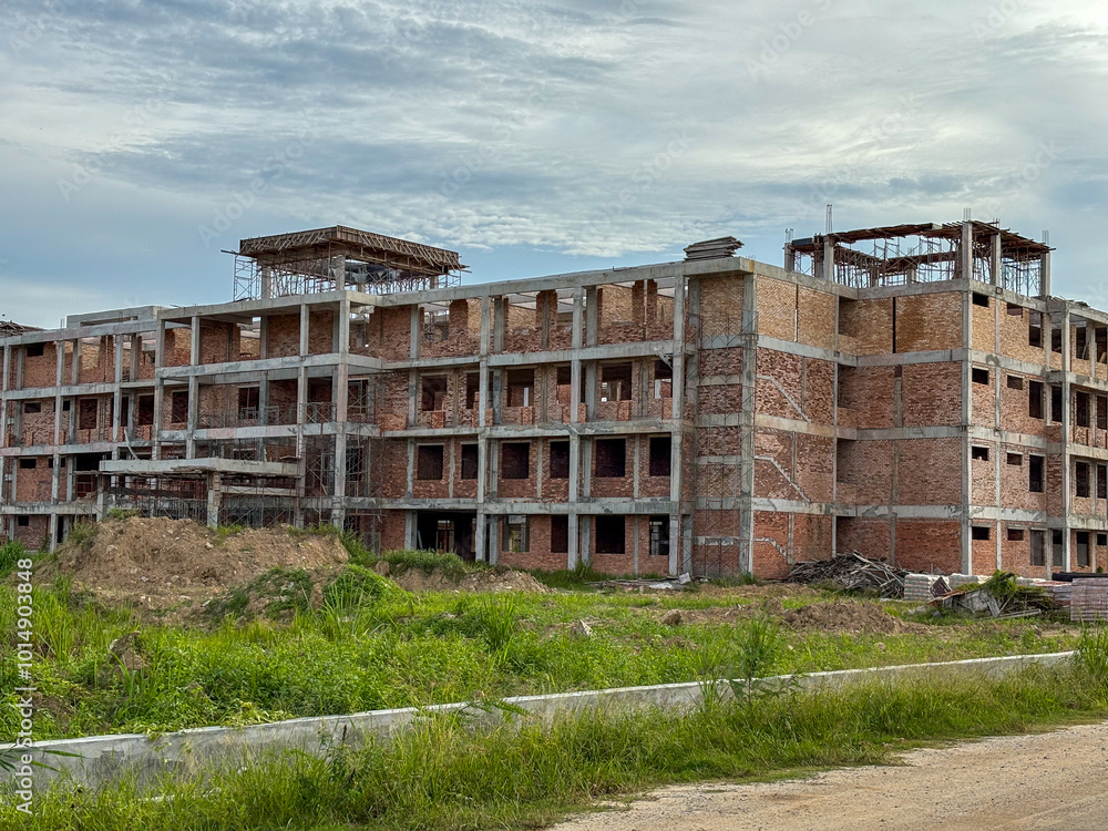 The image showcases the progress of the construction project, providing a glimpse into the future development of the area. The image showcases the progress of the construction project, providing a glimpse into the future development of the area.