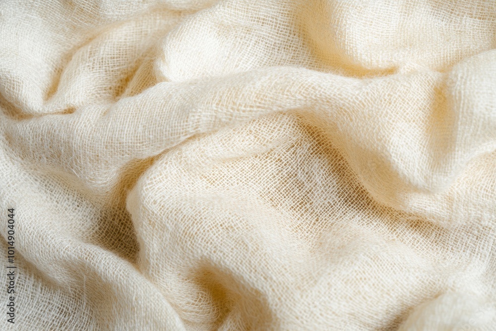 Soft Cream Fabric Texture with Pleats and Creases Soft Cream Fabric Texture with Pleats and Creases