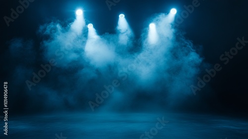 Wallpaper Mural Atmospheric Vintage Theater Stage with Spotlights and Smoke. AI generated illustration Torontodigital.ca