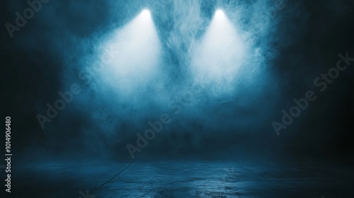 Wallpaper Mural Atmospheric Vintage Theater Stage with Spotlights and Smoke. AI generated illustration Torontodigital.ca