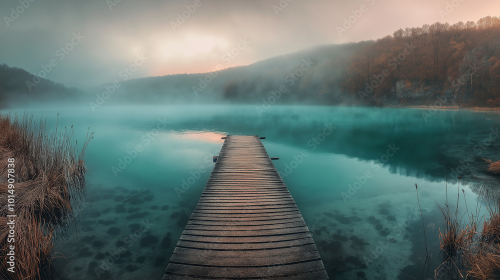 pier spanning the lake