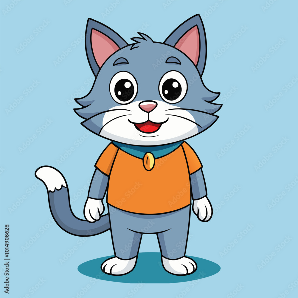 Obraz premium cat cartoon vector illustration.
