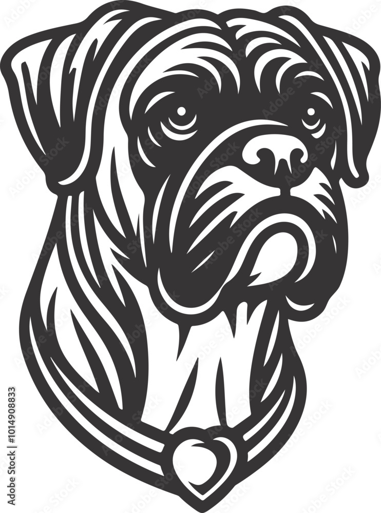 Boxer dog silhouette vector illustration. Black silhouettes of breeds of dogs. Boxer dog silhouette vector illustration. Black silhouettes of breeds of dogs.