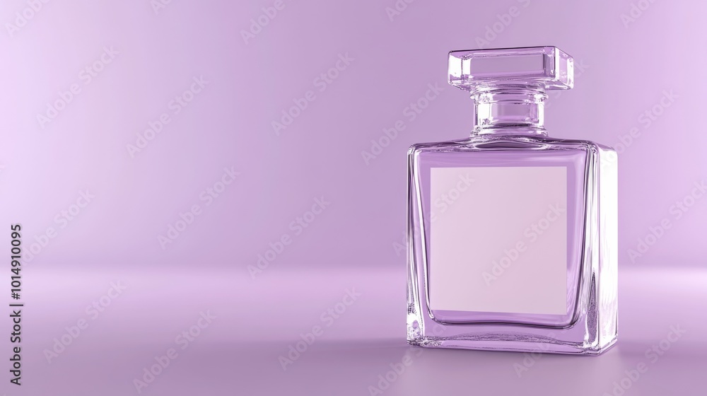 a glass cosmetic bottle with a blank white label a glass cosmetic bottle with a blank white label