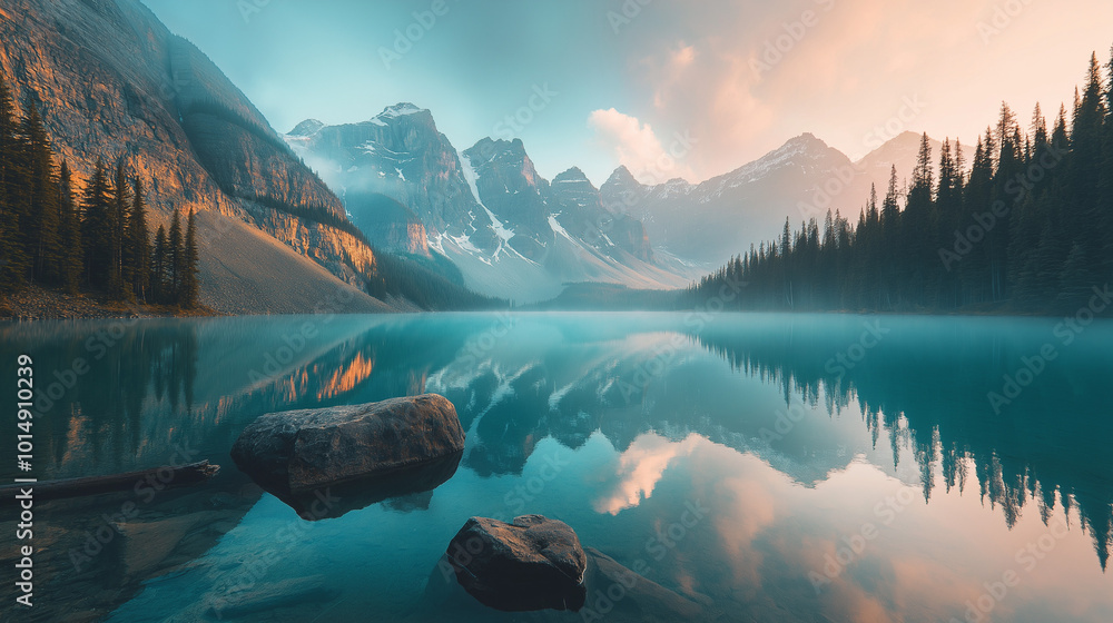 Beautiful turquoise lake