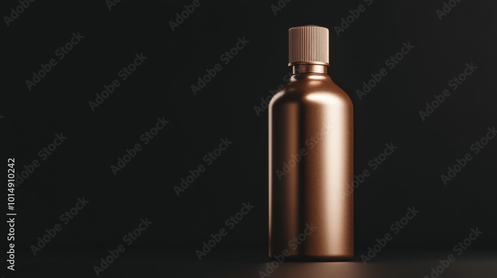 a cylindrical cosmetic bottle with a sleek black a cylindrical cosmetic bottle with a sleek black