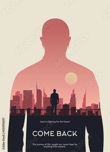 Cool movie poster with double exposure effect	