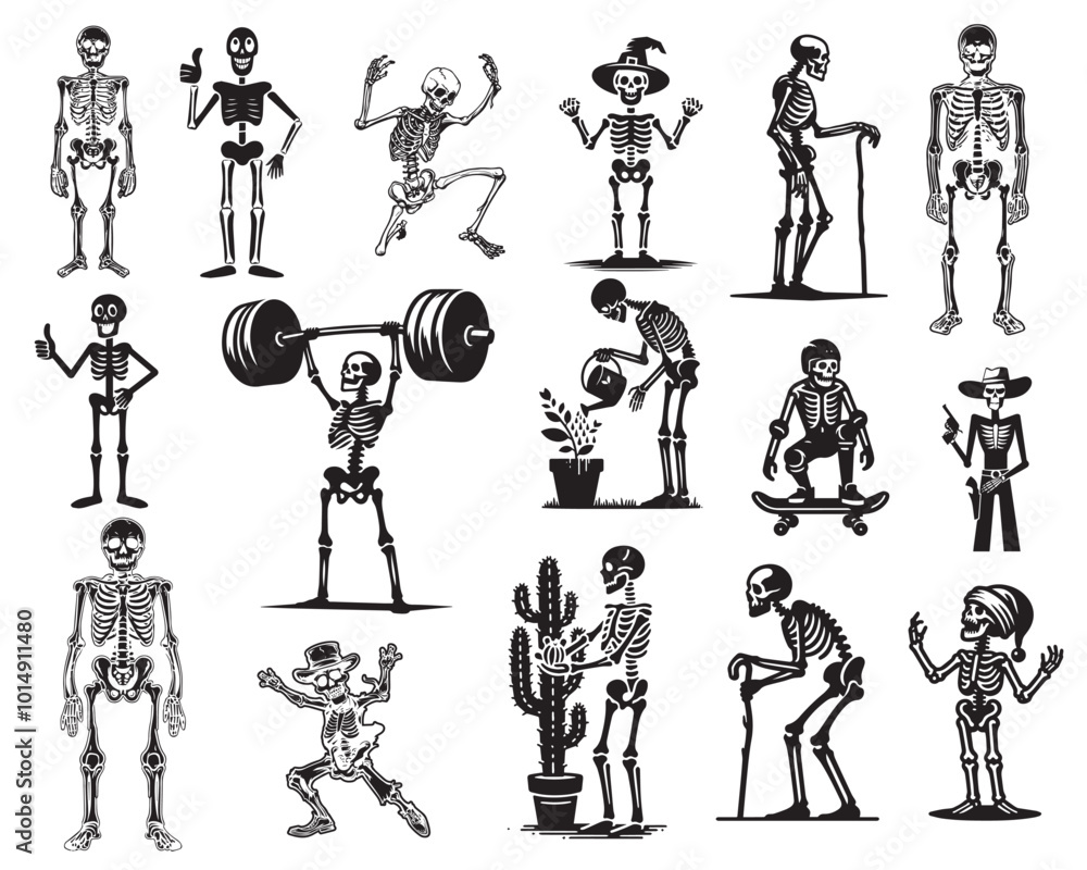 Collection Of Funny Skeleton Vector Illustration, Skeleton Clipart Design
Collection Of Funny Skeleton Vector Illustration, Skeleton Clipart Design