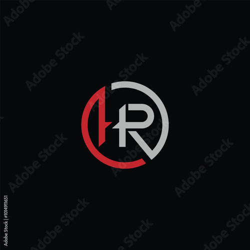 HR or RH abstract outstanding letter design. Awesome branding company different colors illustration logo.	
