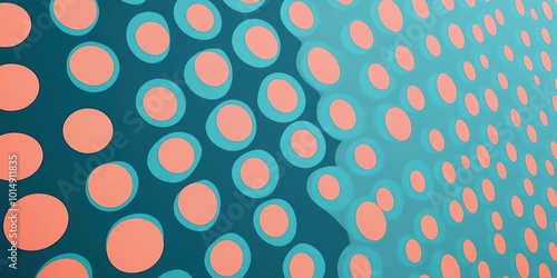 Abstract Pattern with Colorful Circles and Waves