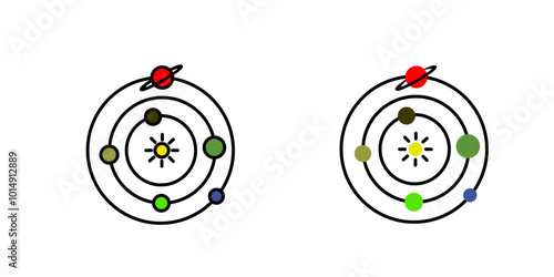 schematic spiral galaxy icon. Exploration of space and star clusters. Black hole in center of Milky Way galaxy. Simple black and white vector