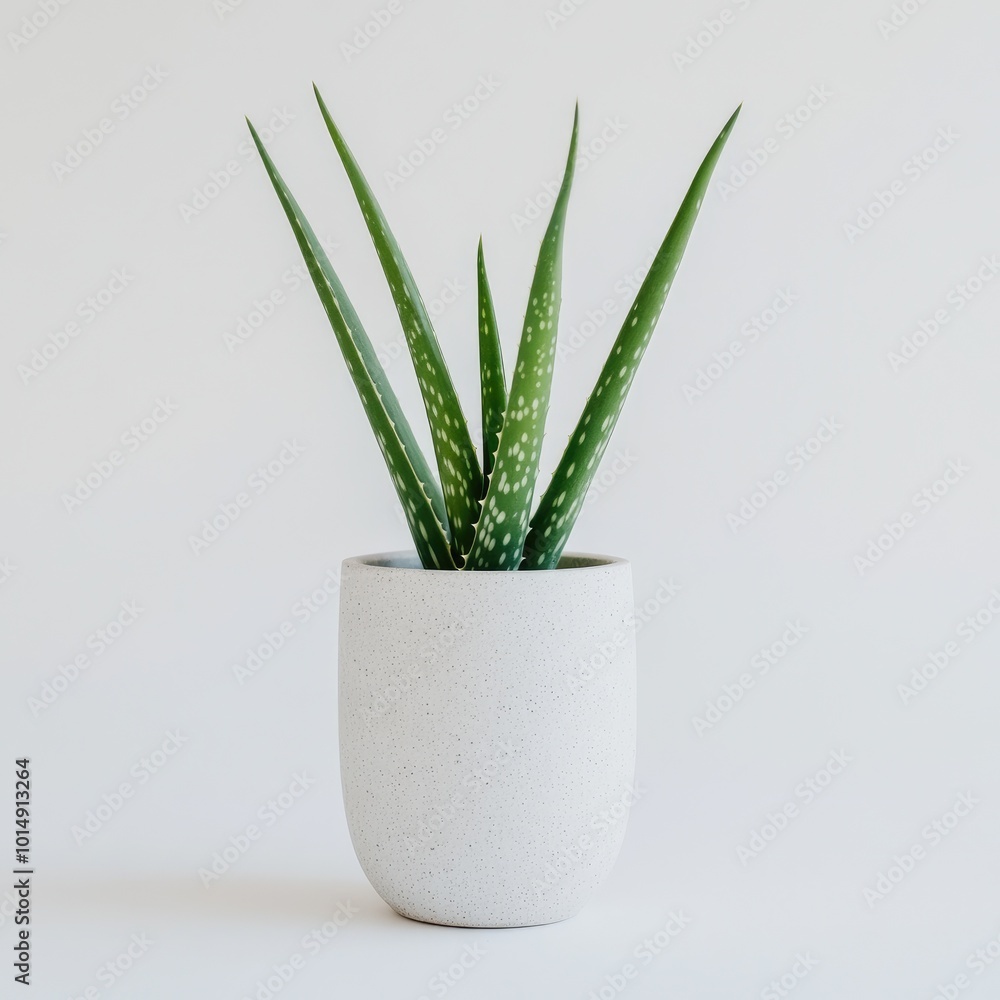 Aloe Vera Plant in Minimalist White Pot Aloe Vera Plant in Minimalist White Pot