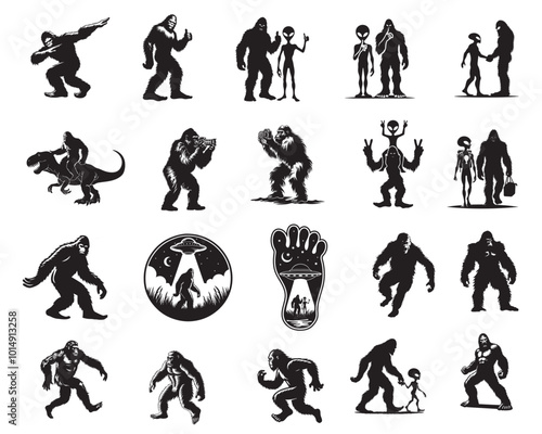 Collection of Ufo Bigfoot ClipArt Design - Bigfoot Vector illustration