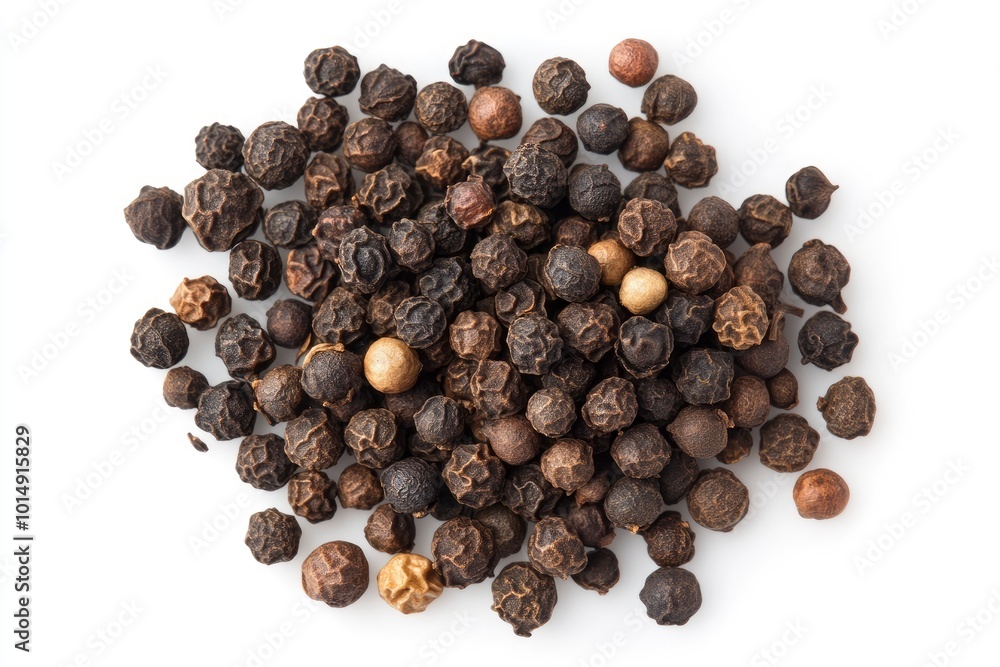 Pepper bitter isolated on a white background, top view - generative ai Pepper bitter isolated on a white background, top view - generative ai