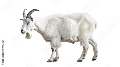 White Goat Standing Gracefully