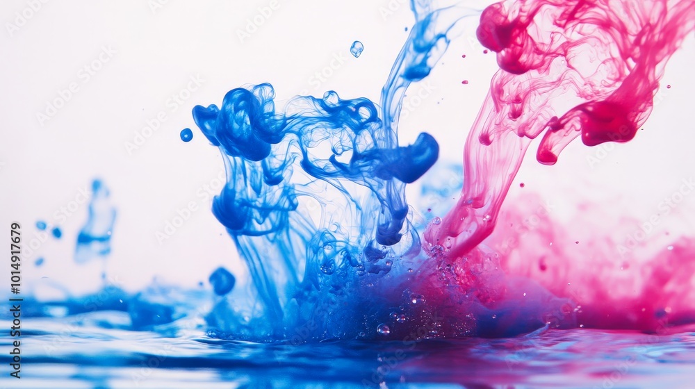 Vibrant Artistic Liquid Splash in Blue and Pink Vibrant Artistic Liquid Splash in Blue and Pink