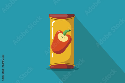 Potato chips tube packaging capsicum flavor 3d vector set stock vector illustration