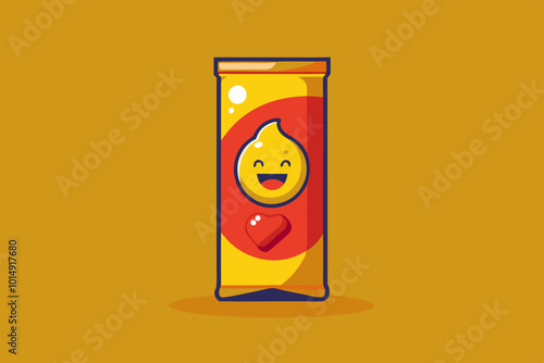 Potato chips tube packaging capsicum flavor 3d vector set stock vector illustration