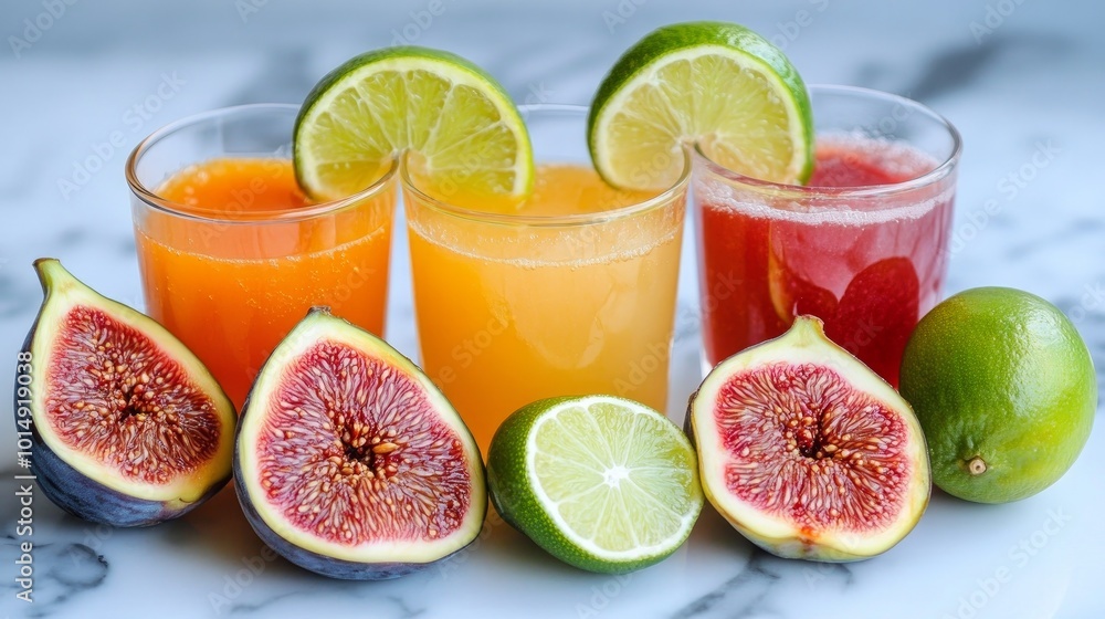 A zesty lime, tart blood orange, and sweet fig make a delicious and refreshing fruit trio. A zesty lime, tart blood orange, and sweet fig make a delicious and refreshing fruit trio.