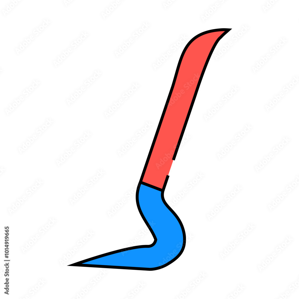 crowbar weapon line icon vector. crowbar weapon sign. isolated symbol illustration crowbar weapon line icon vector. crowbar weapon sign. isolated symbol illustration