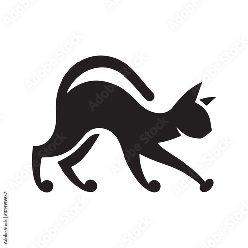 cat logo vector template. Outline cat icon symbol vector