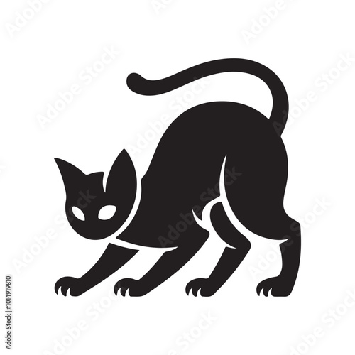 cat logo vector template. Outline cat icon symbol vector