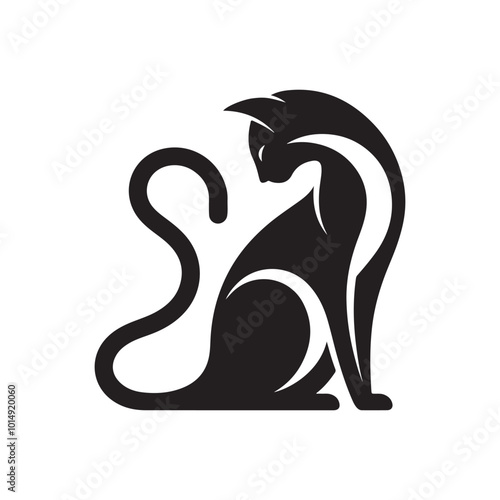 cat logo vector template. Outline cat icon symbol vector