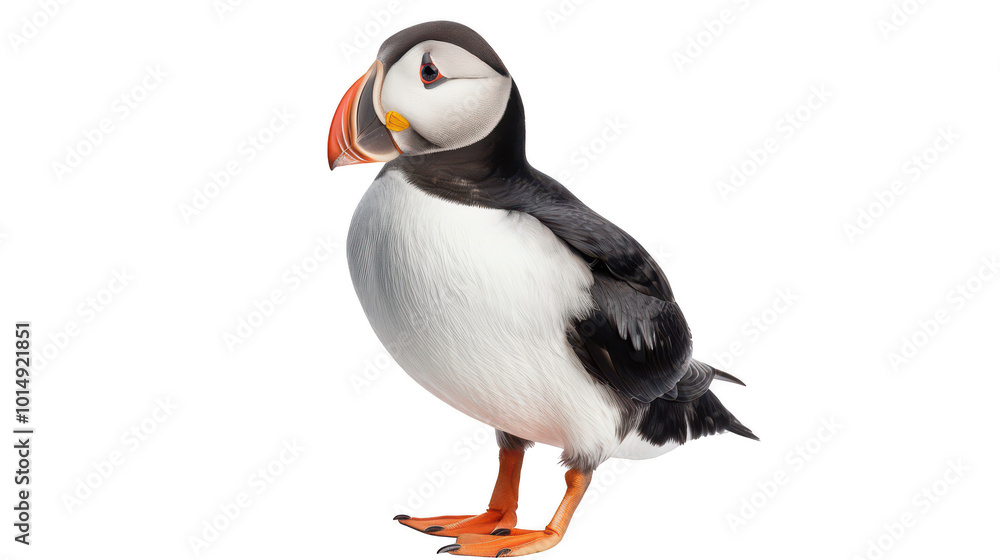 Naklejka premium Colorful Puffin Standing Proud 