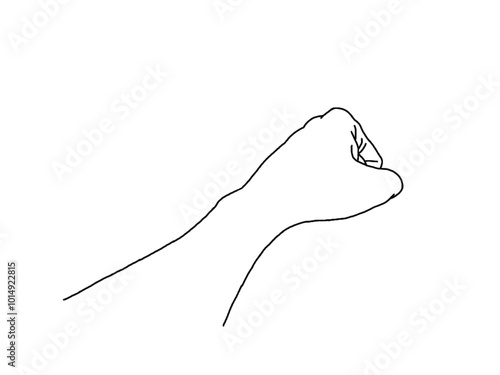 Vector Fist punching or punching, forward blow. Sign, symbol, logo, illustration. Stop violence against women, domestic violence concept.