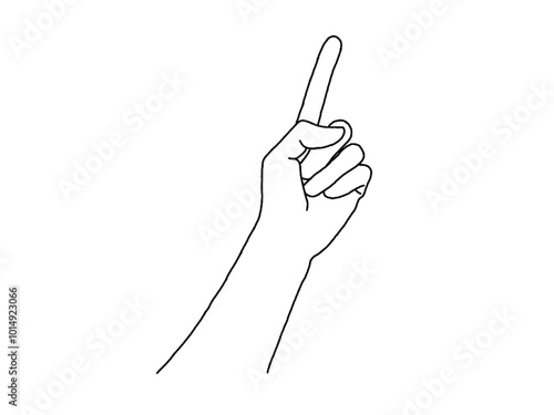 Index, Finger point line icon. linear style sign for mobile concept and web design. Hand with one finger pointing up outline vector icon. Symbol, logo illustration. Vector graphics