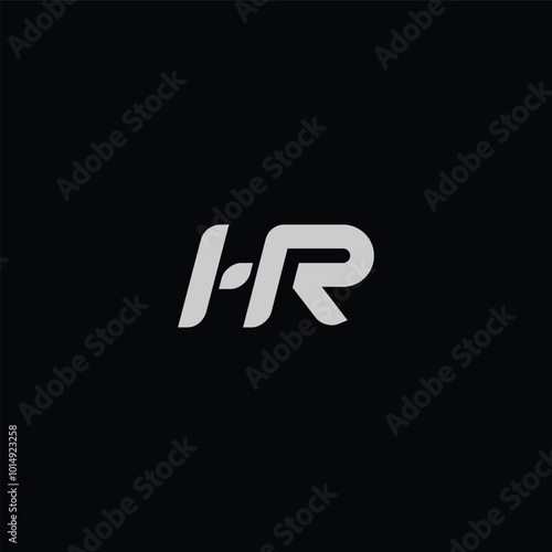 HR or RH abstract outstanding letter design. Awesome branding company different colors illustration logo.	