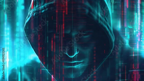 Deception is the camouflage of digital scammers: Depict a scammer blending into a digital background, symbolizing how they disguise themselves to appear trustworthy.