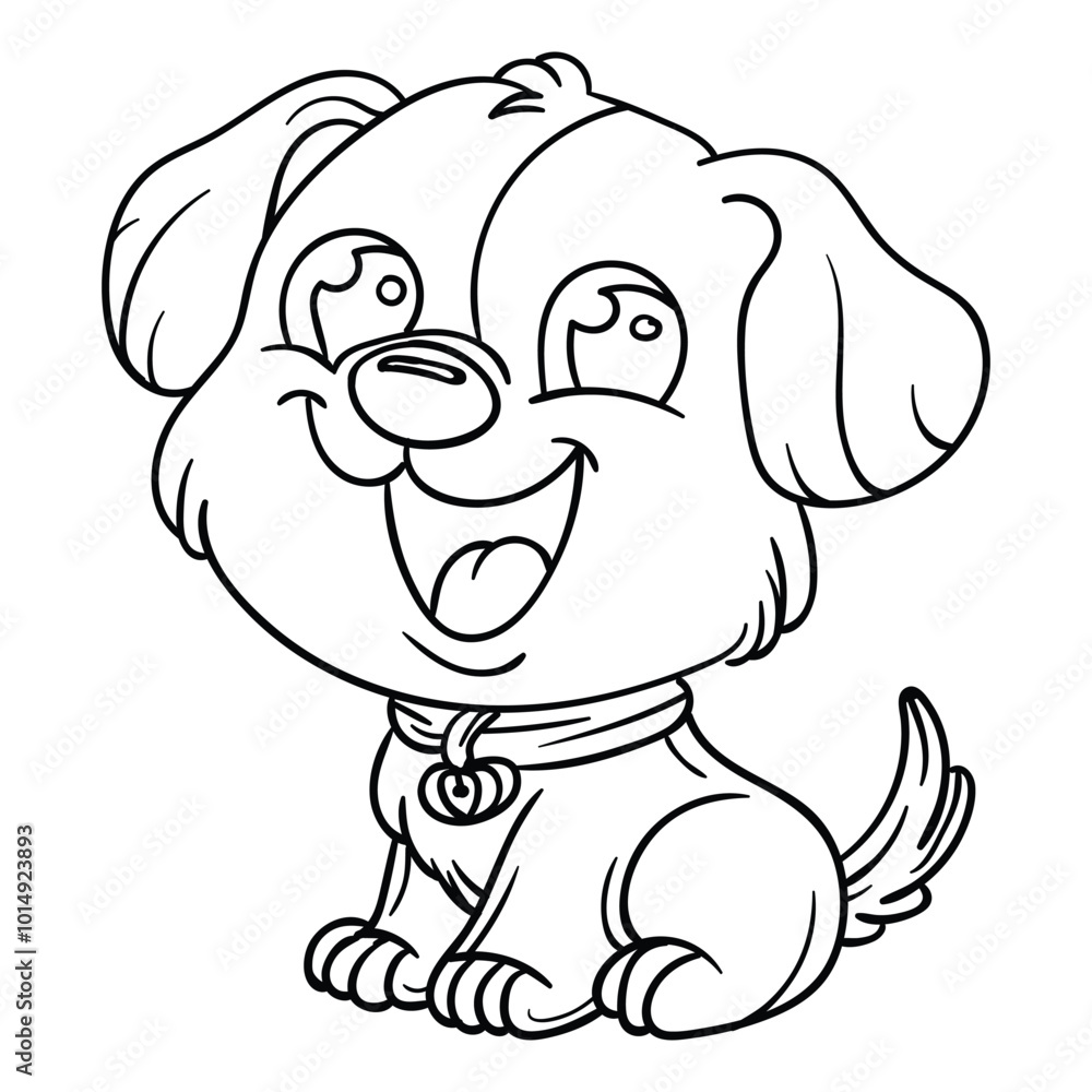 Obraz premium Hand drawing style of puppy vector. It is suitable for animals or pet icon, sign or symbol.