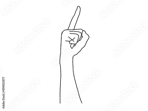 Index, Finger point line icon. linear style sign for mobile concept and web design. Hand with one finger pointing up outline vector icon. Symbol, logo illustration. Vector graphics