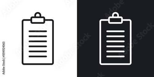 Clipboard icon vecor set. thin line style